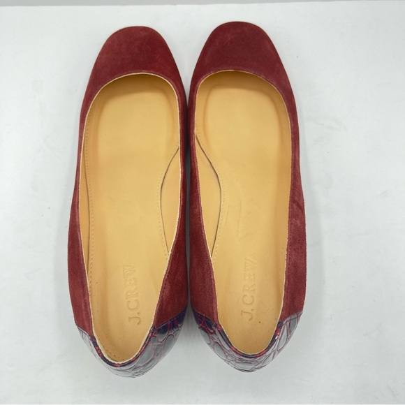 J. Crew Women’s Size 8.5 Merlot Evelyn Croc Embossed Heel Date Work Classic Xmas - Picture 10 of 16
